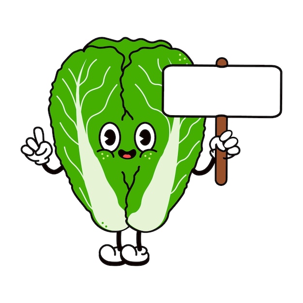 Cute funny chinese cabbage with an inscription character