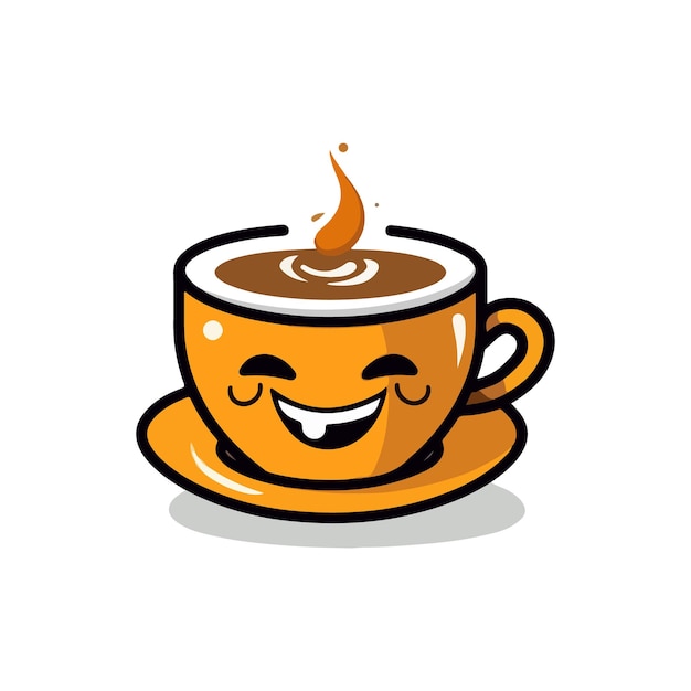 cute funny coffee cup illustration