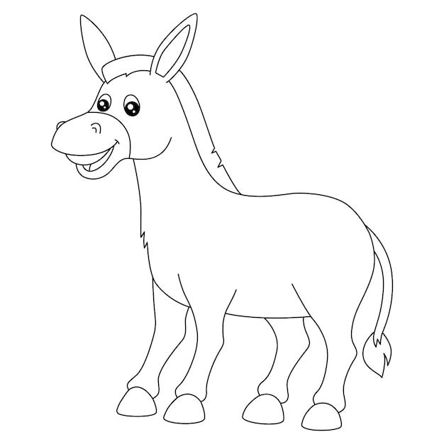 A cute and funny coloring page of an ass. provides hours of coloring fun for children. to color, this page is very easy. suitable for little kids and toddlers.