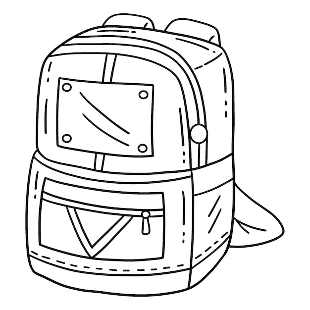 Vector a cute and funny coloring page of a backpack provides hours of coloring fun for children to color this page is very easy suitable for little kids and toddlers