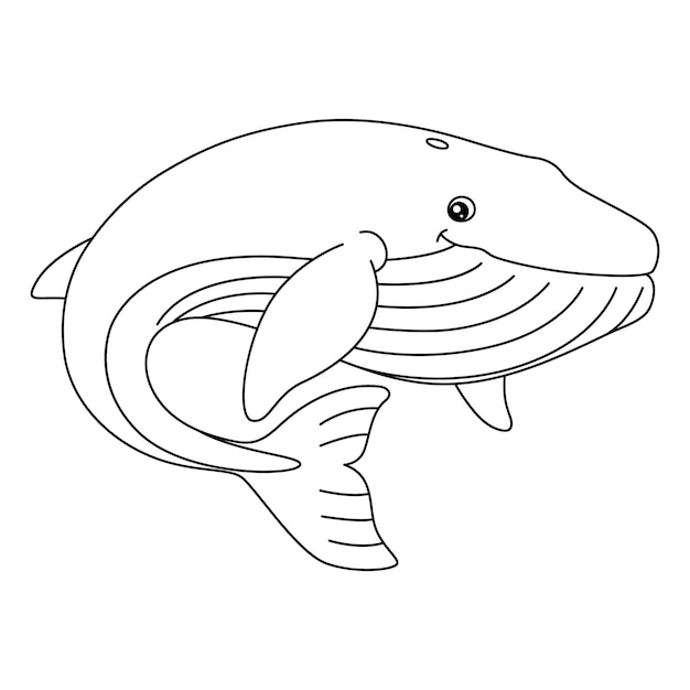 Vector a cute and funny coloring page of a blue whale. provides hours of coloring fun for children. to color, this page is very easy. suitable for little kids and toddlers.