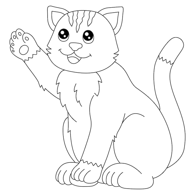 A cute and funny coloring page of a cat. Provides hours of coloring fun for children. To color, this page is very easy. Suitable for little kids and toddlers.