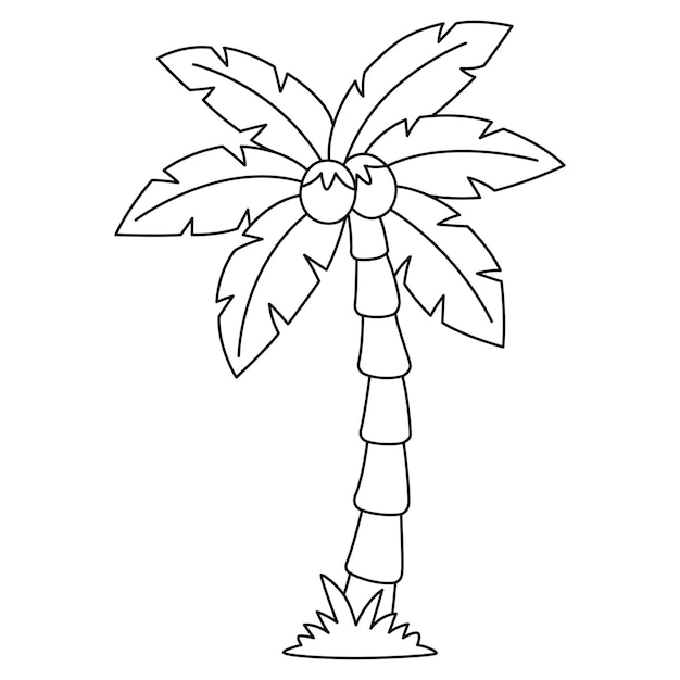 A cute and funny coloring page of a Coconut Tree Provides hours of coloring fun for children Color this page is very easy Suitable for little kids and toddlers