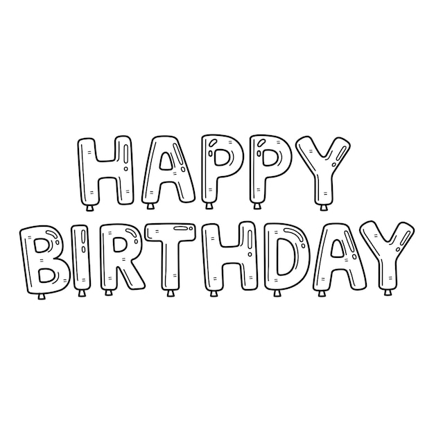 Vector a cute and funny coloring page of a happy birthday banner. provides hours of coloring fun for children. color, this page is very easy. suitable for little kids and toddlers.