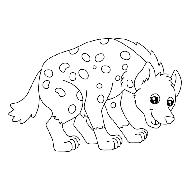 A cute and funny coloring page of a hyena. Provides hours of coloring fun for children. To color, this page is very easy. Suitable for little kids and toddlers.