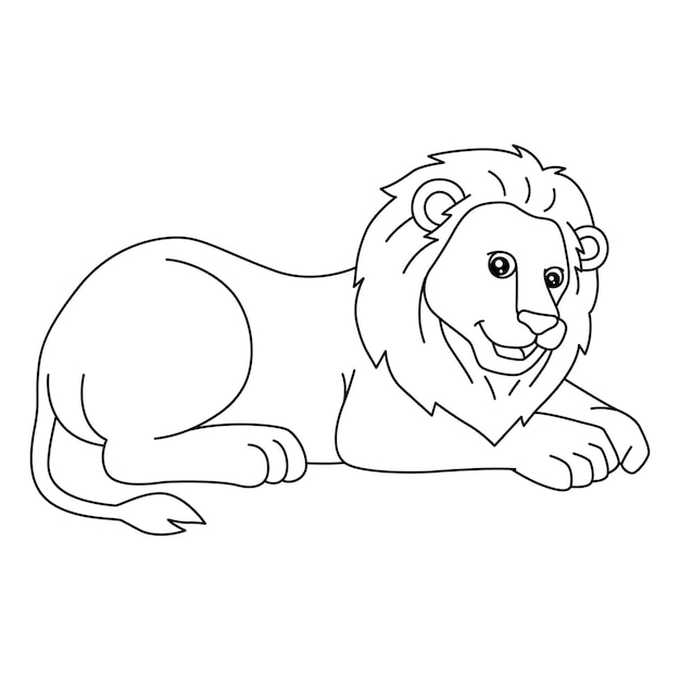 A cute and funny coloring page of a lion. Provides hours of coloring fun for children. To color, this page is very easy. Suitable for little kids and toddlers.