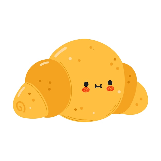 Cute funny croissant character