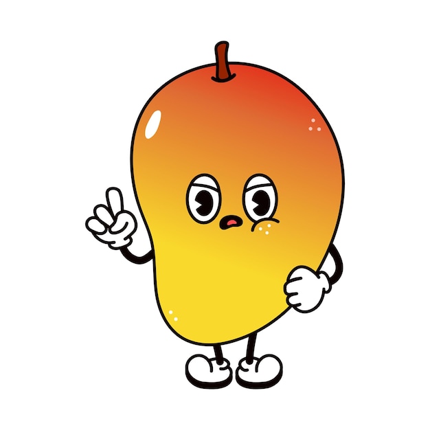 Cute funny crying angry Mango character