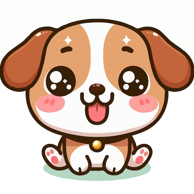 cute funny dog cartoon vector on white background