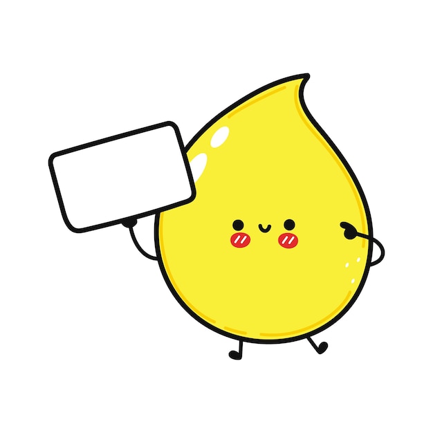 Cute funny drop of urine with poster