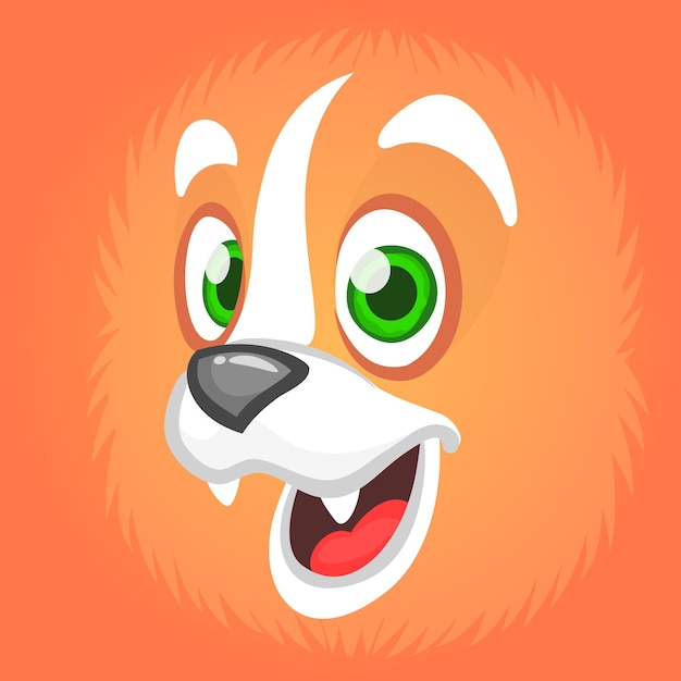 Cute funny fox face Vector illustration isolated Cartoon character for children books