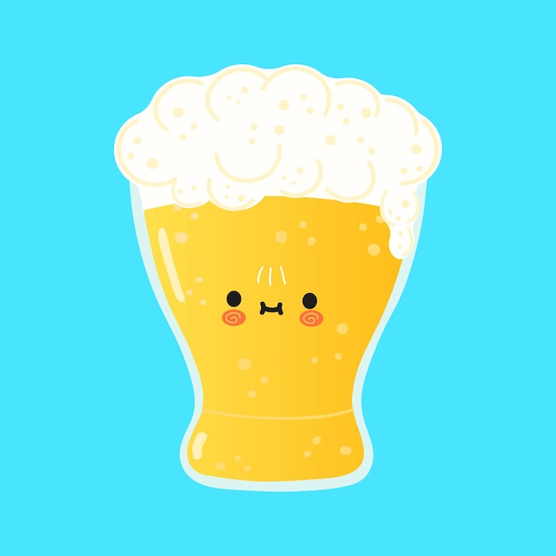 ビールキャラクターのかわいい面白いグラス