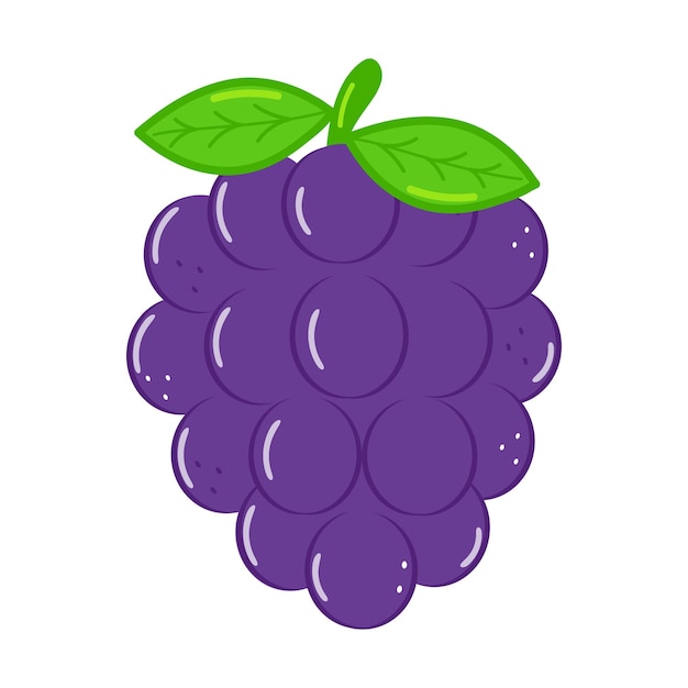 Vector cute funny grape