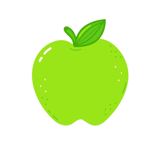 Cute funny green apple