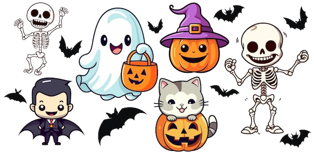 Halloween Clipart. Cute Halloween SVG Graphic by shishkovaiv