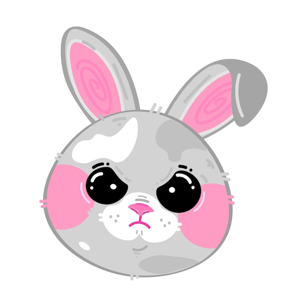 Premium Vector | Cute funny kawaii angry little hare Premium Vector | Cute funny kawaii angry little hare