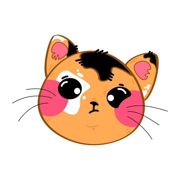 Simpatico e divertente gattino kawaii