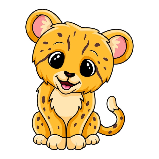 Vector cute funny leopard a smile