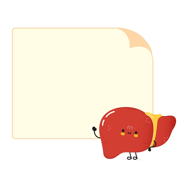 Cute funny liver poster character