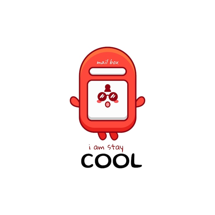 Vector cute funny mail box character. vector hand drawn cartoon mascot character illustration icon. isolated on white background