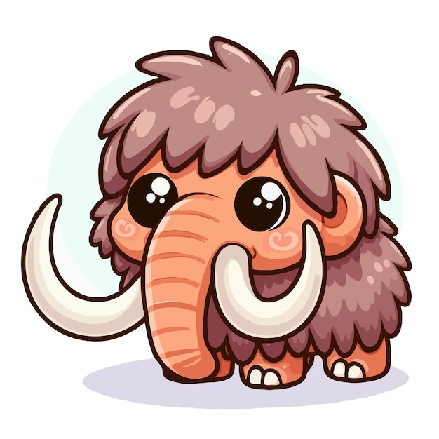 cute funny mammoth vector on white background