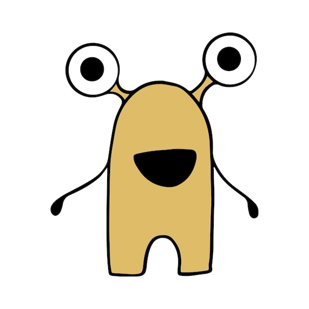 cute and funny monster cartoon illustration isolated in white background