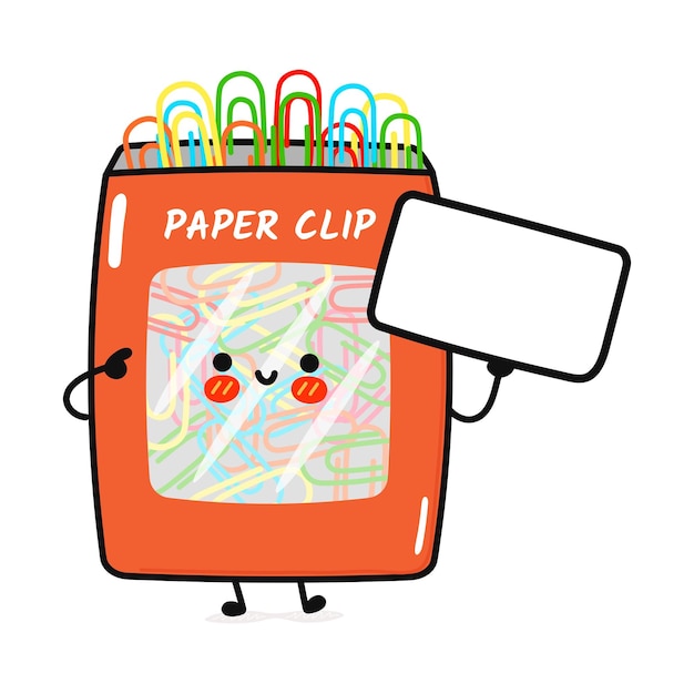 Cute funny paper clip with poster