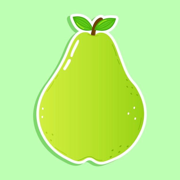 Cute funny pear sticker character