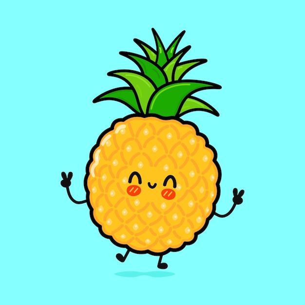 Cute funny pineapple character