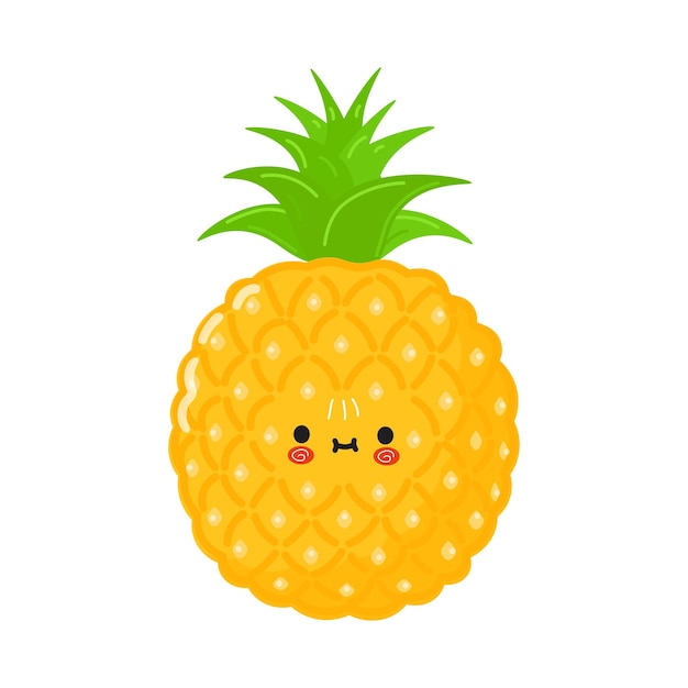 Simpatico personaggio di ananas divertente