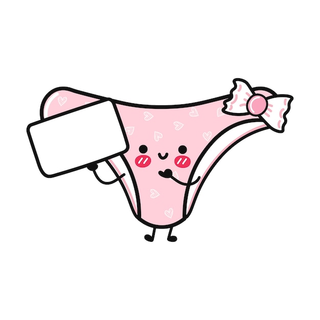 Premium Vector  Cute funny pink panties with poster