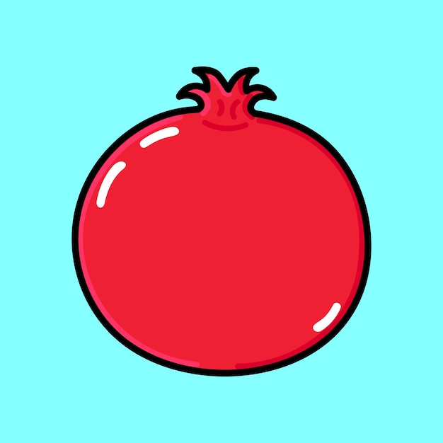 Cute funny pomegranate fruit