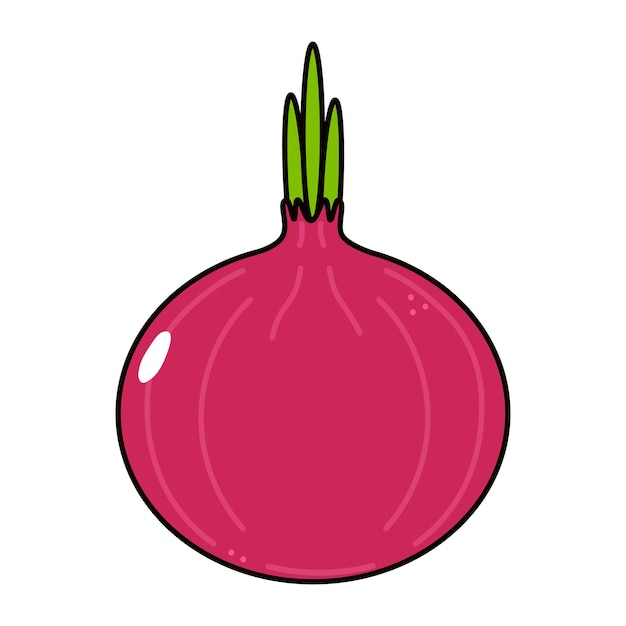 Cute funny red onion character