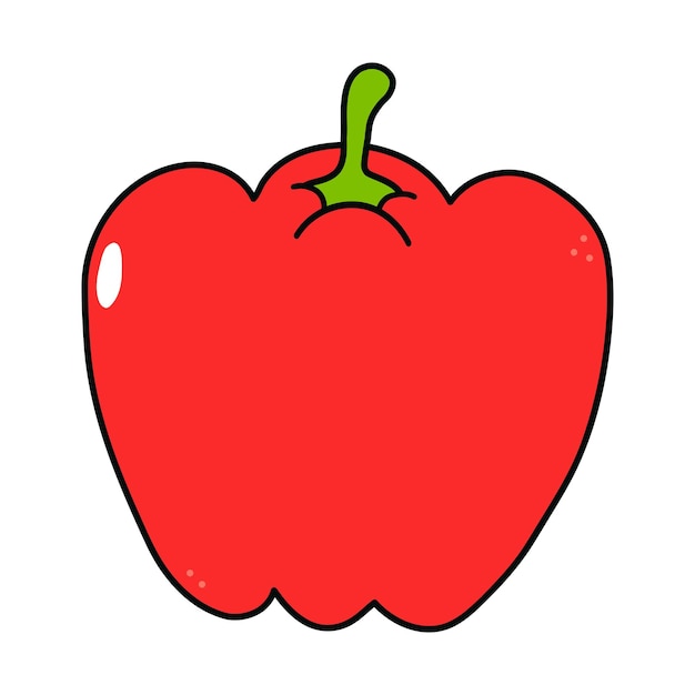 Cute funny red pepper character