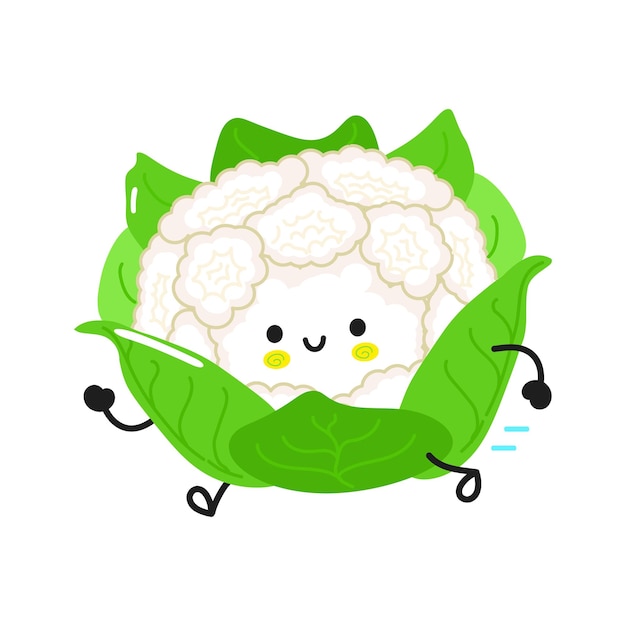 Cute funny running cauliflower