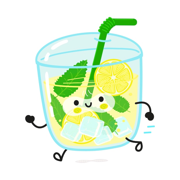 Cute funny running lemonade