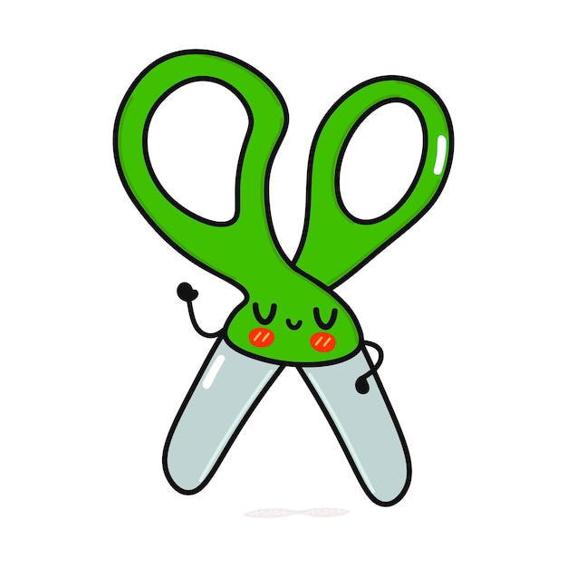 Cute funny scissors character