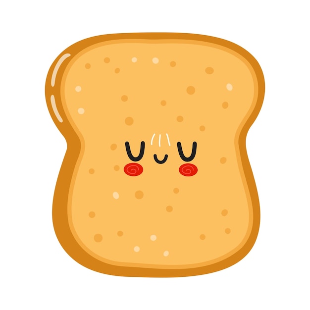 Cute funny sliced toast bread character