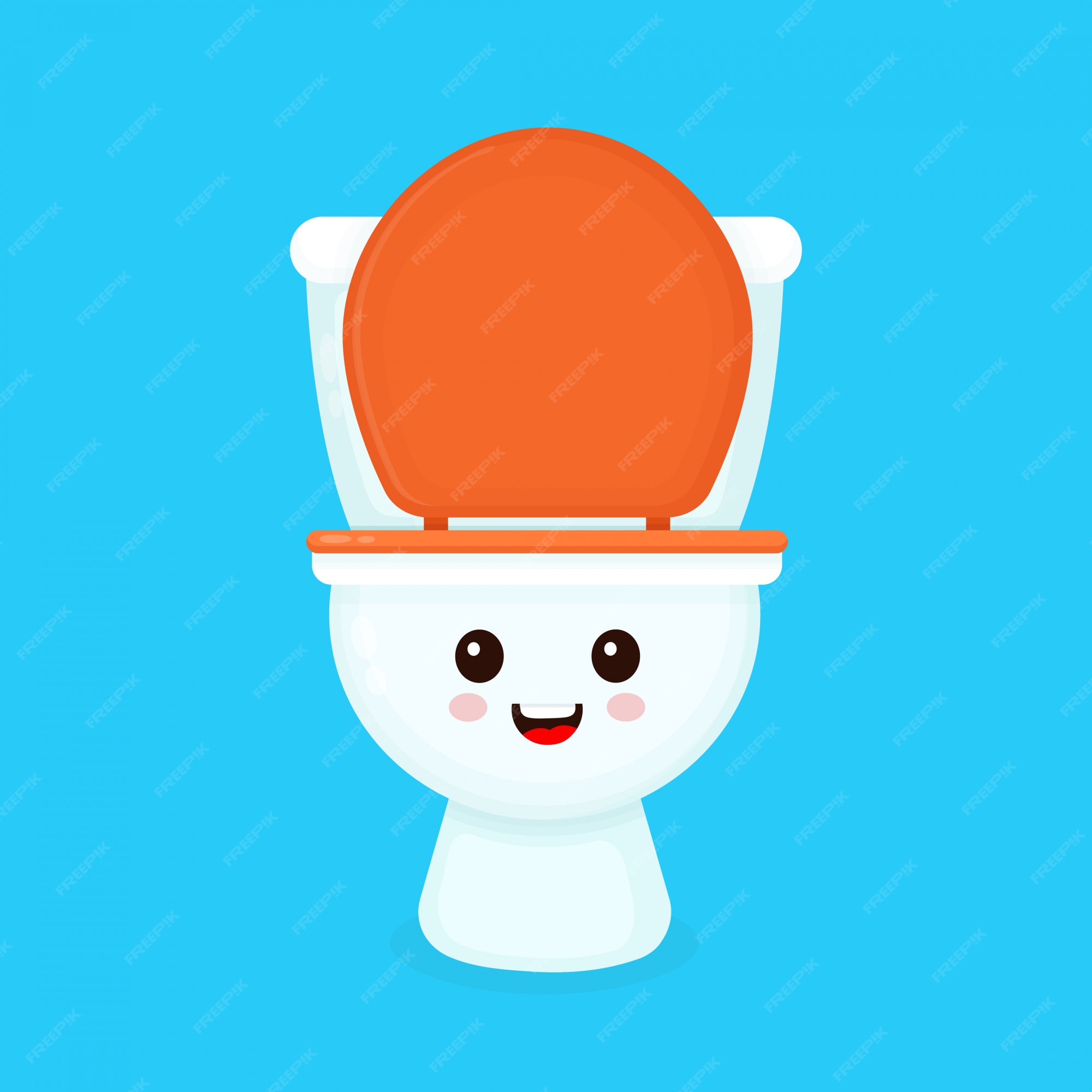 Premium Vector Cute funny smiling happy toilet bowl. flat cartoon