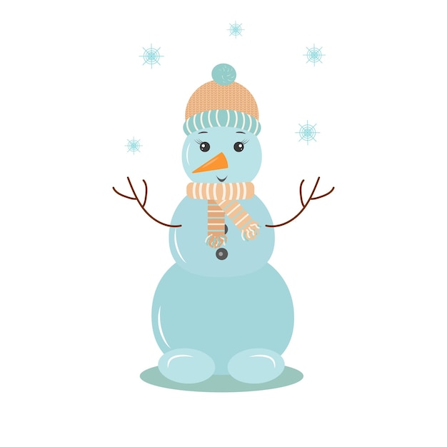 Cute funny snowman for postcard poster banner