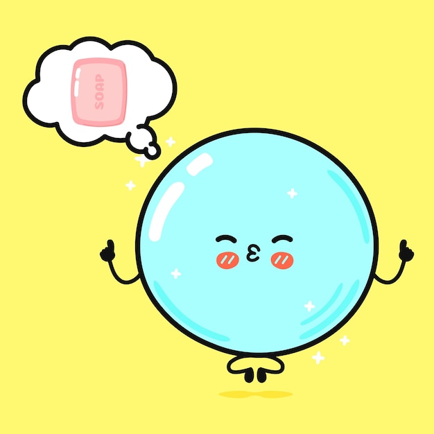 Cute funny soap bubble with speech bubble