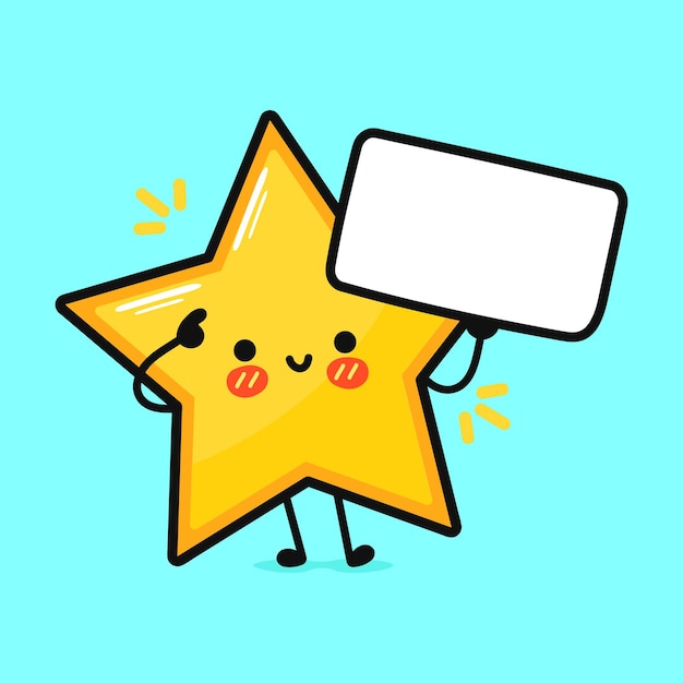 Cute funny star with poster
