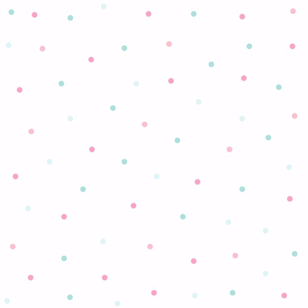 Cute funny sweet white blue pink unicorn pattern with circles polka dot print kids fabric vector