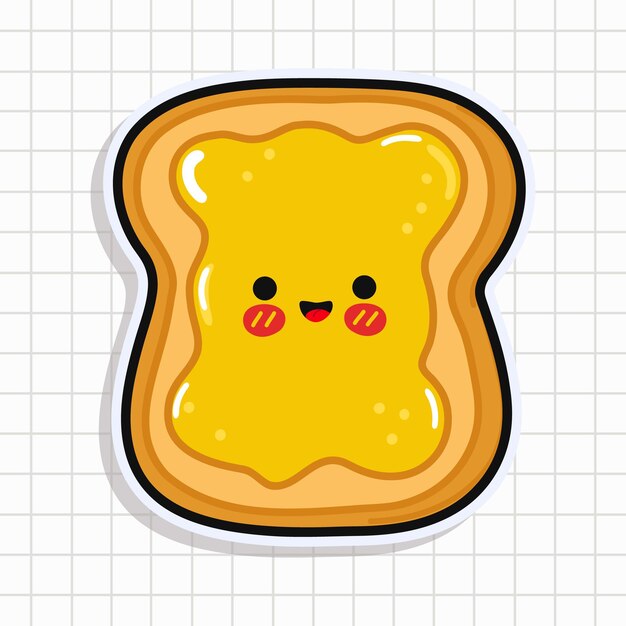 Cute funny Toast with honey sticker