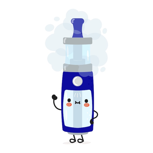 Cute funny vape waving hand character