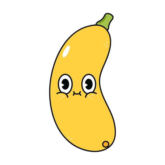 Cute funny yellow vegetable marrow character