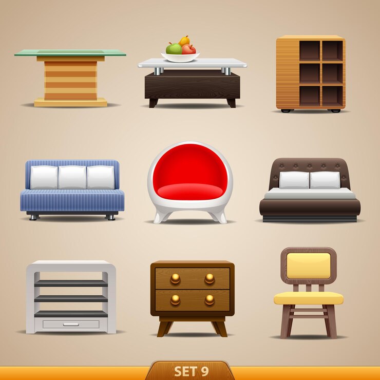 Vector 귀여운 가구 벡터 iconset 9