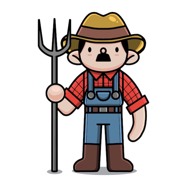 Cute gardener cartoon character