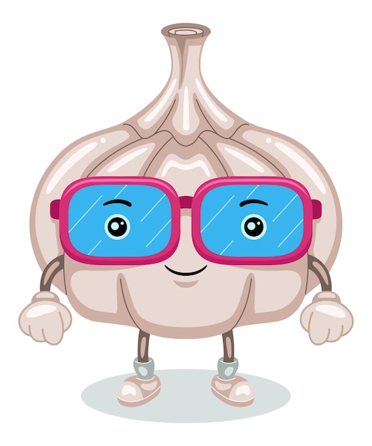 Cute Garlic Mascot Character Vector Illustration