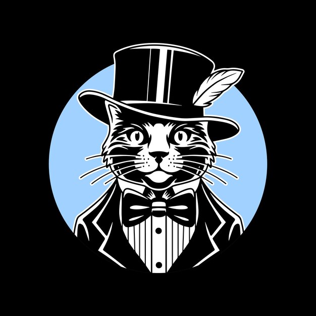 Vector cute gentleman cat mascot vector